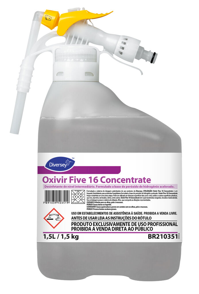 OXIVIR FIVE 16 CONCENTRATE 2x1.5L - LIMPIADOR DESINFECTANTE DE UN SOLO PASO BASADO EN LA TECNOLOGÍA PERÓXIDO DE HIDRÓGENO ACELERADO (AHP ®)